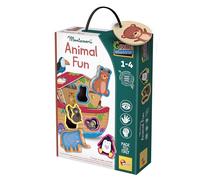 Lisciani - MONTESSORI Baby - pour Enfants dès 1 an- Puzzle Bébé en Bois avec 6 Animaux et Arche de Noé 3D - Jeu Montessori - Développement Sensoriel , Motricité Fine et Logique