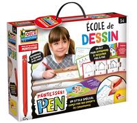 Lisciani - Montessori Pen - École de Dessin et Puzzle - Dès 3 Ans | Apprendre à Tenir un Stylo - Initiation au Dessin Guidée - Ardoise Double Face Fournie - Prise en Main pour Petits Doigts