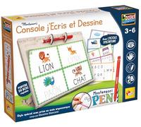 Lisciani - Montessori Pen -J’écris et Je Dessine - Pupitre Éducatif en Bois pour Enfants 3-6 Ans - Stylo Ergonomique Inclus - Fiches Alphabet, Vocabulaire et Préécriture - Méthode Sensorielle