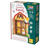Lisciani - Montessori Wood - Country Family - Jeu Educatif Bois Enfant des 3 Ans - Poulailler Animaux de la Ferme - 5 Animaux Bois Emboitements Autocorrectifs - Logique et Motricite Fine Jeu