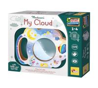 Lisciani - Montessori Wood - My Cloud - Jeu Sensoriel Montessori en Bois Enfant de 1 à 4 Ans - Nuage Sensoriel avec Sable et Paillettes - Jouet Calme ASMR Effet Visuel Relaxant - Motricité Fine