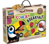 Lisciani-Montessori Wood-Toucan Breakfast-Jeu En Bois En 3D Pour Enfants Dès 3 Ans-31 Pièces-Apprends À Couper Les 8 Fruits-Développement Cognitif Et Motricité Fine