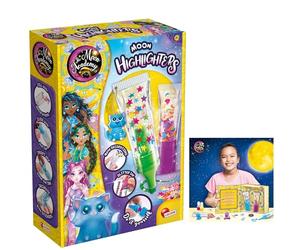 Lisciani - Moon Academy - Kit Surligneurs Personnalisés pour Enfants dès 8 Ans - Coffret Créatif - Activité Manuelle - Idée Cadeau Anniversaire Créatif - DIY Papeterie - Stylos Surligneurs à Décorer