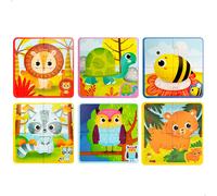 Lisciani – Puzzle tactile éducatif Montessori Baby – 6 puzzles de 4 pièces – 1–4 ans