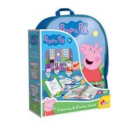 Lisciani - PEPPA PIG - Apprendre à Dessiner avec Peppa pour Enfants dès 3 Ans - Sac à Dos avec un Cahier d'Exercices, Tableau Effaçable, Feutres, Personnages 3D, Autocollants - Activité Manuelle