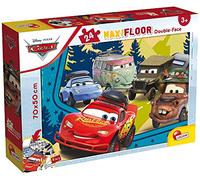 Lisciani - Puzzle Cars Flash McQueen - Maxi 24 Pièces Géantes - Dès 3 Ans | Jouet Éducatif Pixar - Verso à Colorier, Second Temps de Jeu - Activité Créative Complète - Format Final 70 x 50 cm au Sol