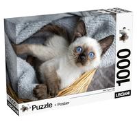 Lisciani - Puzzle Chats et Chatons 1000 Pièces Super Shine Adultes dès 14 Ans - Poster Inclus - Impression Brillante Haute Qualité Fabriqué en Italie - Pièces Emboîtables 50x35 cm et Affiche 70x50 cm
