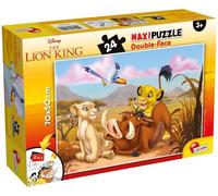 Lisciani - Puzzle Disney 2 en 1 - Roi Lion - Puzzle Géant 70 x 50cm de 24 pièces - Pour Enfants dès 3 ans - Double Face avec Verso à Colorier - Feutres Inclus pour Coloriage