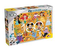 Lisciani - Puzzle Disney 100 DF Maxifloor - 150 Pièces - Plusieurs Personnages - Double Face - 2 en 1 - Puzzle et Coloriage - 70 x 50 Cm - Pour Enfants à Partir de 6 ans