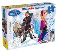 LISCIANI Puzzle 2-en-1 La Reine des Neiges 70×50 cm 35 pièces double face à colorier + feutres