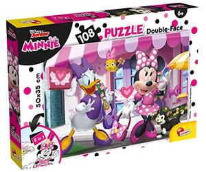 Lisciani - PUZZLE DISNEY 2 en 1 - Minnie - 108 pièces - Double Face avec Verso à Colorier - Pour Enfants dès 6 ans - Puzzle et Feutres Inclus pour Coloriage - Mickey Mouse