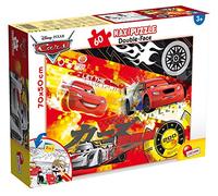 Lisciani - Puzzle Disney Cars Flash McQueen - Double Face 60 Pièces Dès 3 Ans - Verso À Colorier - Format Maxi 70x50 Cm - Jouet Éducatif Cars - Cadeau Garçon 3 Ans - Jeu Éveil Et Créativité