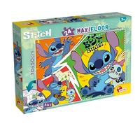 Lisciani - Puzzle Disney - LILO & Stitch MaxiFloor - Puzzle 24 Pièces Double Face pour Enfants dès 3 Ans - Verso à Colorier - Format 70x50 - Activité Créative - Idée Cadeau Anniversaire