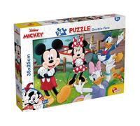 Lisciani - Puzzle Disney Mickey - MaxiPlus 24 Pièces à Colorier - Dès 3 Ans | Verso à Colorier, Bonus Créatif - Activité Créative Guidée - Scènes Emblématiques à Assembler - Format Final 35 x 25 cm