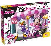 Lisciani - Puzzle Disney - Minnie 108 Pièces Double Face - Dès 6 Ans | Feutres Inclus pour Coloriage - Univers Mickey Mouse - Double Face avec Verso à Colorier - Assemblage Guidé par la Boîte