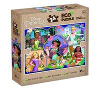 Lisciani - Puzzle Disney Princesses - 24 Pièces Double Face - Dès 3 Ans | Jeu Éducatif et Créatif - Verso à Colorier, Bonus Décoratif - Carton 100% Recyclable - Concentration et Observation