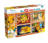 Lisciani - Puzzle Disney - Roi Lion Maxifloor - Puzzle 4 x 48 Pièces - Double Face pour Enfants dès 4 Ans - Scènes à Colorier au Verso - Format 35x25 - Activité Créative - Idée Cadeau Anniversaire