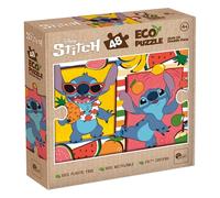 Lisciani - Puzzle Disney Stitch - Puzzle 48 Pièces Double Face pour Enfants dès 4 Ans - Verso À Colorier - Format 25x35 cm - Activité Créative Stitch - 100% Recyclable - Idée Cadeau Anniversaire