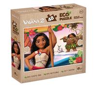 Lisciani - Puzzle Disney Vaiana 2-48 Pièces Double Face - Dès 4 Ans | Activité Créative Recyclable - Verso à Colorier, Second Temps de Jeu - Scène du Film à Assembler - Format Final 35 x 25 cm