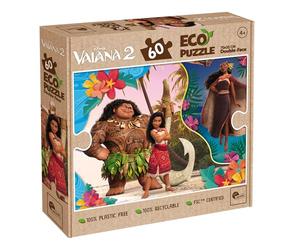 Lisciani - Puzzle Disney VAIANA 2 - Puzzle 60 Pièces Double Face pour Enfants dès 4 Ans - Verso À Colorier - Format 50x70 cm - Activité Manuelle Vaiana - 100% Recyclable - Idée Cadeau Anniversaire