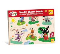 Lisciani - Puzzle en Bois Bing - Puzzle Bébé Formes A Assembler pour Enfants dès 1 an - 6 Silhouette Bing en Bois - Jouet Premier Age - Apprendre Les Formes - Jeu Educatif Bing - Dès 12 Mois