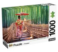 Lisciani - Puzzle Japon Sakura - 1000 Pièces Super Shine - Dès 14 Ans | Impression Brillante Haute Qualité - Poster de 70 x 50 cm Inclus - Emboîtables 50 x 35 cm - Patience, Persévérance et Mémoire