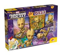 Lisciani - Puzzle Marvel Groot DF Plus - Puzzle 250 Pièces Double Face pour Enfants dès 7 Ans - Format 50x35 cm - Coloriage au Verso - Activité Créative - Ideé Cadeau Garçon et Fille