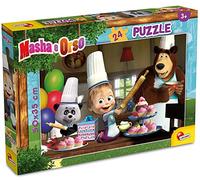 Lisciani Puzzle Masha et Michka 86061 – Double face 24 pièces, verso à colorier, dès 3 ans