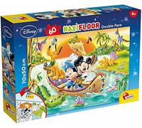 Lisciani - Puzzle Mickey et Ses Amis - 60 Pièces Maxi au Sol - Dès 3 Ans | Jouet Éducatif Mickey - Verso à Colorier, Décor à Personnaliser - Activité Créative Complète - Format Final au Sol 70 x 50 cm