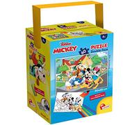 Lisciani - Puzzle Mickey Mouse - Puzzle 60 Pièces - Double Face - Verso A Colorier - Jeu Educatif - A partir de 4 ans