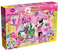 Lisciani, Puzzle pour enfants à partir de 4 ans, 60 pièces, 2 en 1 Double Face Recto / Verso avec le dos à colorier - Disney Minnie 47918
