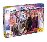 Lisciani - Puzzle Reine des Neiges - MaxiPlus 48 Pièces - Dès 4 Ans | Verso à Colorier, Second Temps de Jeu - Activité Créative Complète - Scènes du Film à Recomposer - Format Final 35 x 25 cm
