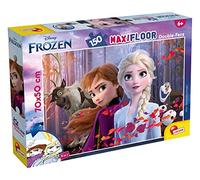 Lisciani - Reine des Neiges - Maxi Puzzle 150 Pièces 2 en 1 - Dès 6 Ans | Casse-Tête Géant de Sol - Verso à Colorier après Assemblage - Patience et Attention - Format Final 70 x 50 cm au Sol