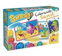 Lisciani - Sandy Sable Coloré Sur Feuilles Adhésives - Kit Créatif Dès 4 Ans - Sable Sans Gluten - 5 Feuilles Illustrées - Activité Manuelle - Idée Cadeau Enfant 4 Ans - Activité Créative