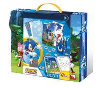 Lisciani - SONIC Creative Desk Kit - Kit Créatif Portable pour Enfants Dès 3 Ans - Dessin & Coloriage - Porte-stylo à Construire - Autocollants - Activités Artistiques Nomades - Motricité & Créativité
