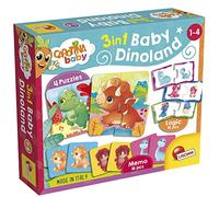 Liscianigiochi - Baby Dinoland - 3 Jeux en 1 - Jeux Educatifs - Puzzles - Memo - Logique - Jeux Dinosaure - Pour Enfants de 1 à 4 ans - Carotina Baby