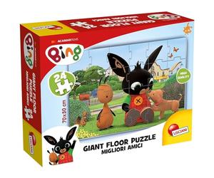 Liscianigiochi- Bing Maxi 70x50 cm pièces-75812, 75812, Multicolore, Grand Puzzle 24 Pieces
