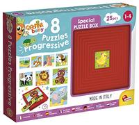 Liscianigiochi - Coffret de 8 Puzzles Progressifs - Les Bébés Animaux - Jeu Educatif et Amusant - Boite à Puzzle - 25 Pièces - Pour Enfants à Partir de 1 an - Carotina Baby