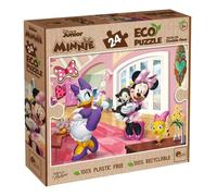 Liscianigiochi Disney Eco Puzzle DF Minnie 24, 91812, Non Applicable | Coffret Sans Plastique - Scène en Noir et Blanc à Décorer au Dos - Assemblage Responsable - Format Final au Sol 70 x 50 cm