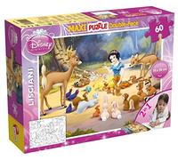 Liscianigiochi Lisciani - Disney Maxi Puzzle Princesse Blanche Neige - Puzzle 60 Pièces - Double Face - Verso A Colorier - Jeu Educatif - A partir de 4 ans