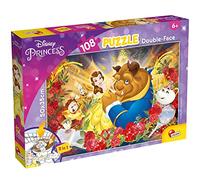 Liscianigiochi Lisciani, Maxi Puzzle pour enfants a partir de 4 ans, 108 pièces, 2 en 1 Double Face Recto / Verso avec le dos à colorier - Disney La Belle et la Bête - 91683