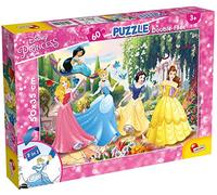 Lisciani - Puzzle Disney Princesses 74044 - 60 pièces 2 en 1 recto/verso, dos à colorier, dès 4 ans