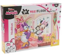 Lisciani - Disney Puzzle Minnie Mouse - Maxi Puzzle 24 Pièces Dès 3 Ans - Double Face - Verso À Colorier - Jouet Éducatif Fille - Format 70x50 Cm - Idée Cadeau Enfant 3 Ans - Jeu Éducatif