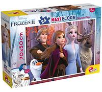 Liscianigiochi, Maxi Puzzle pour enfants à partir de 3 ans, 24 pièces, 2 en 1 Double Face Recto / Verso avec le dos à colorier - Disney 2 La Reine des neiges 86658