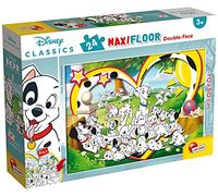 Liscianigiochi- Disney DF Maxi Floor Carica Enfants, 86641, Puzzle Double Face 24 pièces 101 Dalmatiens
