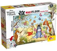 Liscianigiochi, Maxi Puzzle pour enfants à partir de 3 ans, 24 pièces, 2 en 1 Double Face Recto / Verso avec le dos à colorier - Disney Winnie l'Ourson 86665