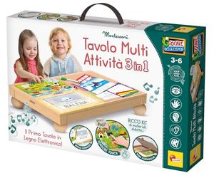 Liscianigiochi Montessori Table en Bois Multi Activités