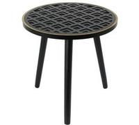 Table d'Appoint Ronde Plateau Noir et Doré - LISEA - ALTOBUY Noir G