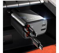 LISEN 4 en 1 Rétractable Chargeur Voiture USB C 69W [Câble Magique & Rebond Instantané] Allume Cigare USB C, Idee Cadeau Homme Papa Femme, Voyage Camping Car Accessoires pour iPhone 16 Pro Max