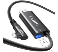 LISEN Câble adaptateur USB C vers avec port de charge rapide PD 100 W [4K 60 Hz] 2 m Câble tressé pour Switch/iPhone 16 Promax/MacBook/iPad/Galaxy S25